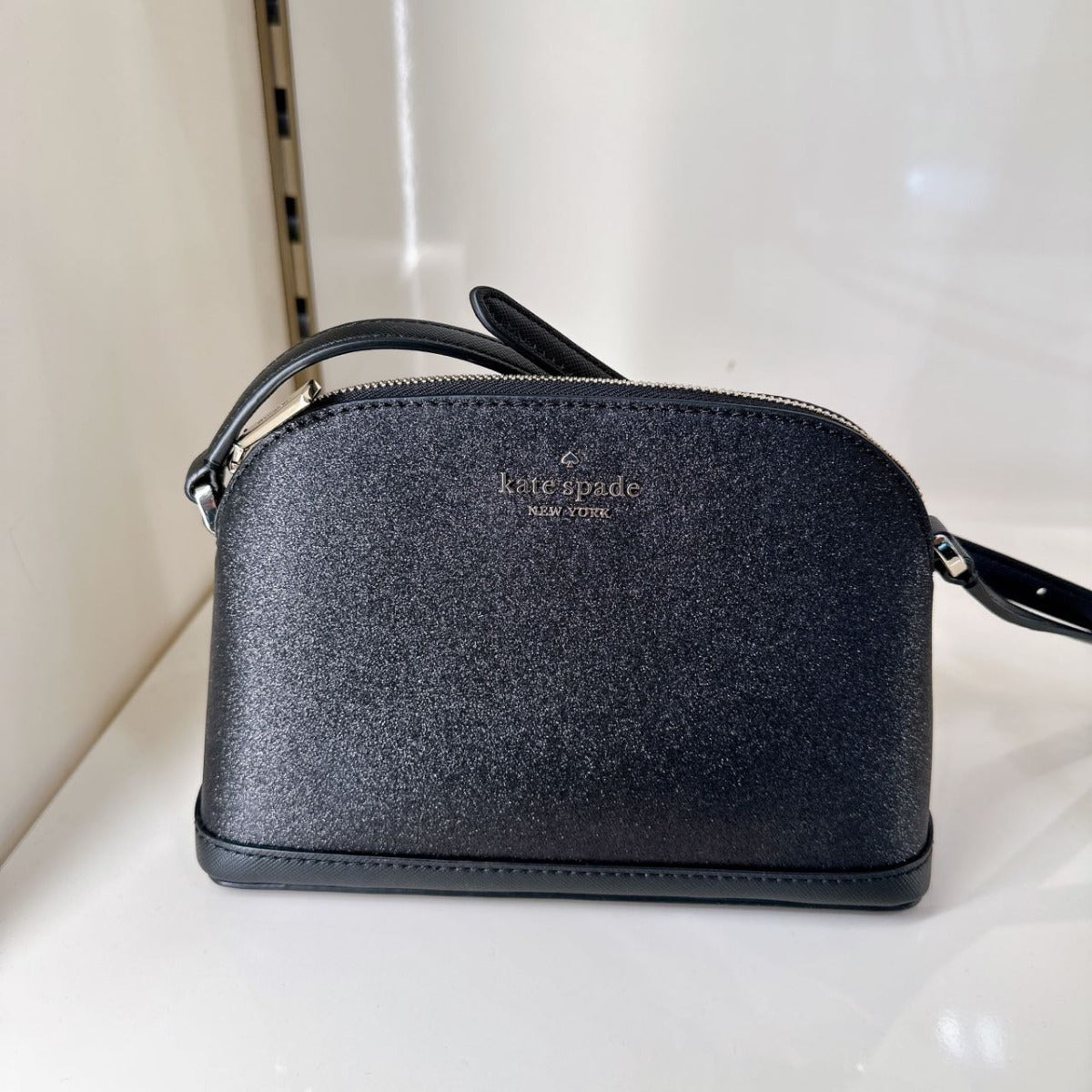 Kate Spade K8713 Tinsel Small Dome Crossbody In Black Kate Spade K8713 Tinsel Small Dome Crossbody In Black